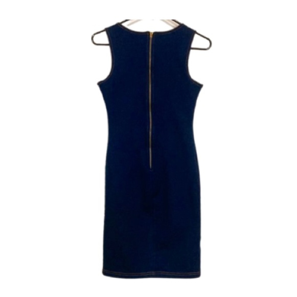 In Bloom Denim Sleeveless Dress With Elongated Oval Keyhole - Size S - Picture 3 of 7